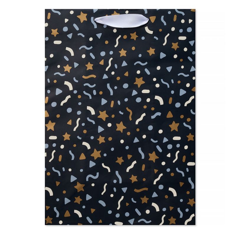 slide 3 of 3, American Greetings Graduation Medium Gift Bag, Scattered Confetti on Black, 1 ct