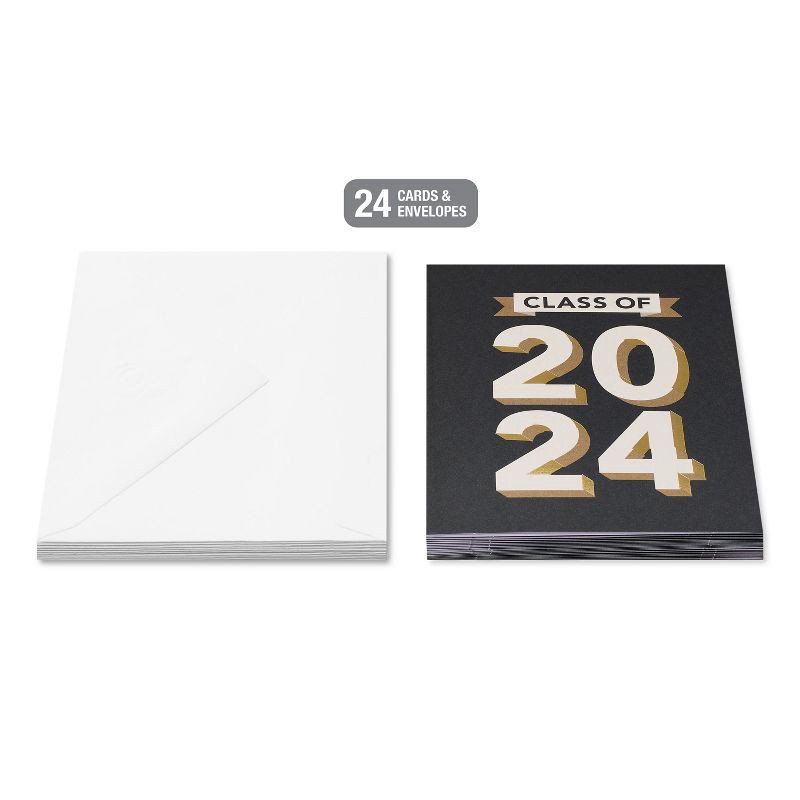 slide 2 of 3, American Greetings 24ct Graduation Blank Notes Class of 2024 Hot Stamp, 24 ct