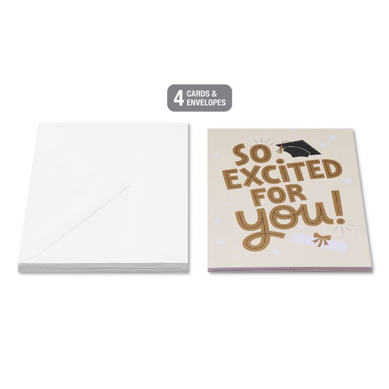 slide 3 of 3, American Greetings 4ct Graduation Money or Gift Card Holder So Excited for You, 4 ct
