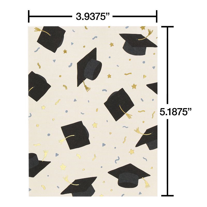 slide 3 of 3, American Greetings 24ct Graduation Blank Notes Tossed Caps Hot Stamp, 24 ct