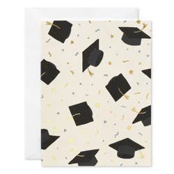 American Greetings 24ct Graduation Blank Notes Tossed Caps Hot Stamp