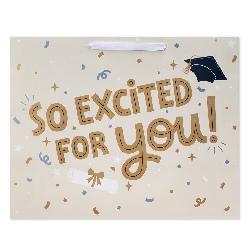slide 2 of 3, American Greetings Graduation Large Gift Bag 'so Excited for You', 1 ct