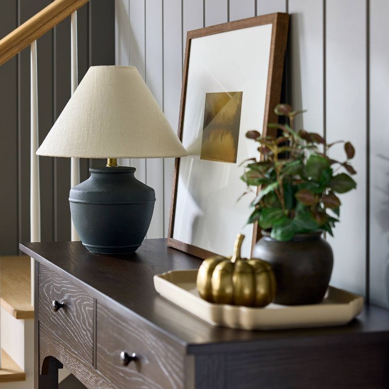 slide 3 of 4, Threshold designed w/Studio McGee Burlap Tapered Lamp Shade Brown - Threshold™ designed with Studio McGee, 1 ct