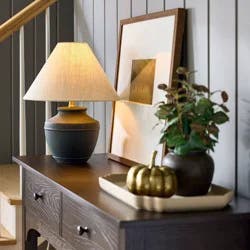 Threshold designed w/Studio McGee Burlap Tapered Lamp Shade Brown - Threshold™ designed with Studio McGee