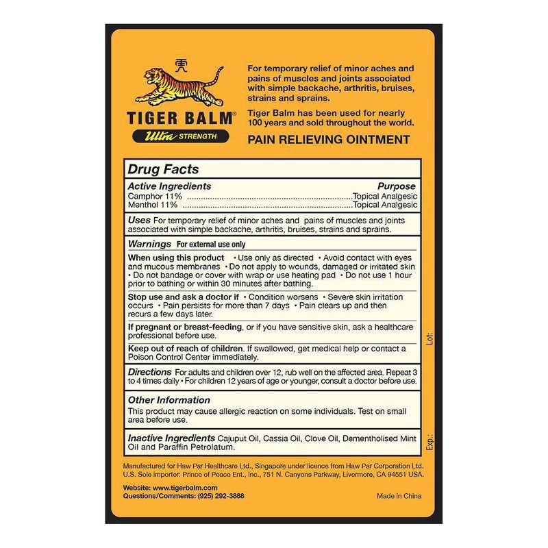 slide 2 of 6, Tiger Balm Ultra Strength Ointment - 50g, 50 gram