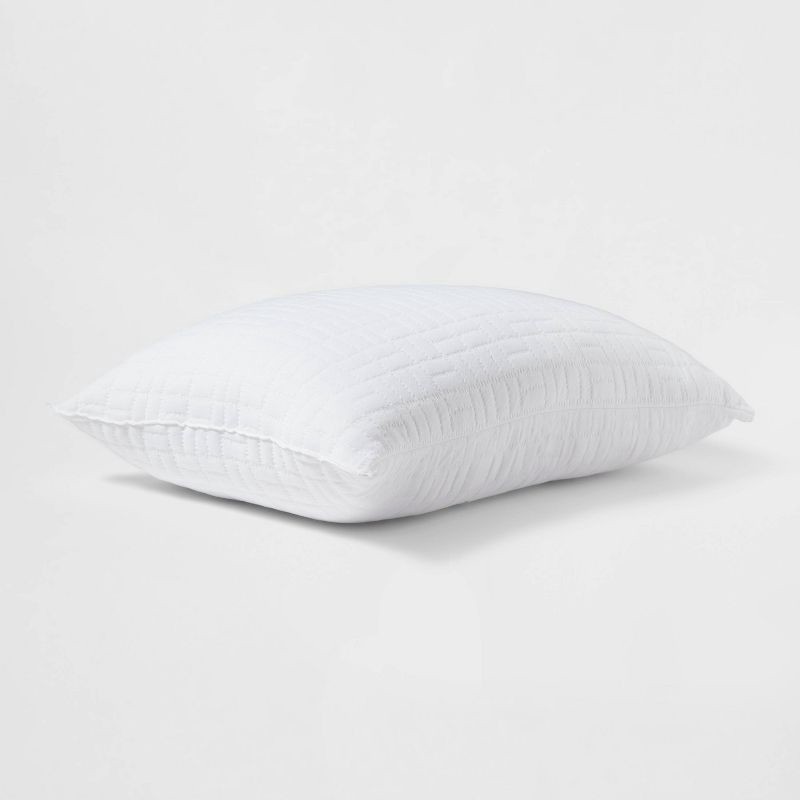 slide 3 of 4, Standard/Queen Medium 2pk Plush Knit Bed Pillows White - Room Essentials™, 2 ct