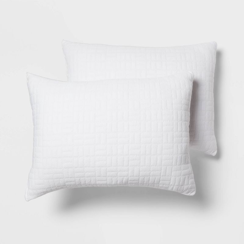slide 1 of 4, Standard/Queen Medium 2pk Plush Knit Bed Pillows White - Room Essentials™, 2 ct