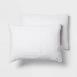 Standard/Queen Medium 2pk Plush Knit Bed Pillows White - Room Essentials™
