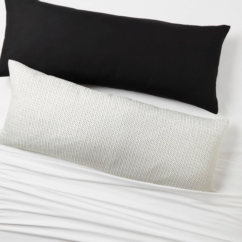 slide 2 of 3, 2pk Body Pillow Cover Microfiber Ivory/Black - Room Essentials™: Zippered, 170 Thread Count, OEKO-TEX Certified, 2 ct