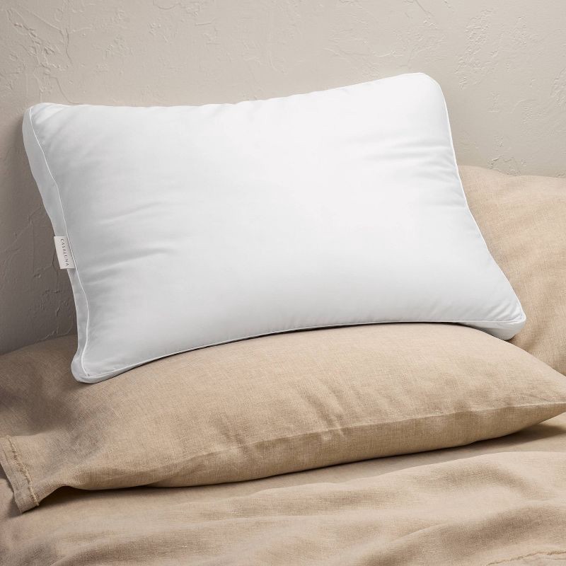 slide 2 of 10, Standard/Queen Soft Customizable Down Alternative Bed Pillow Outer Comfort Cover White - Casaluna™: Hypoallergenic, 300 Thread Count, 1 ct