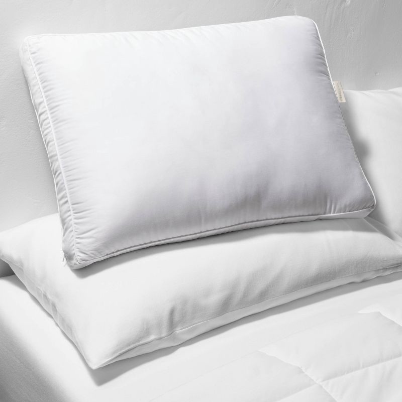 slide 2 of 6, Standard/Queen Soft Customizable Down Alternative Bed Pillow Outer Comfort Cover White - Casaluna™: Hypoallergenic, 300 Thread Count, 1 ct