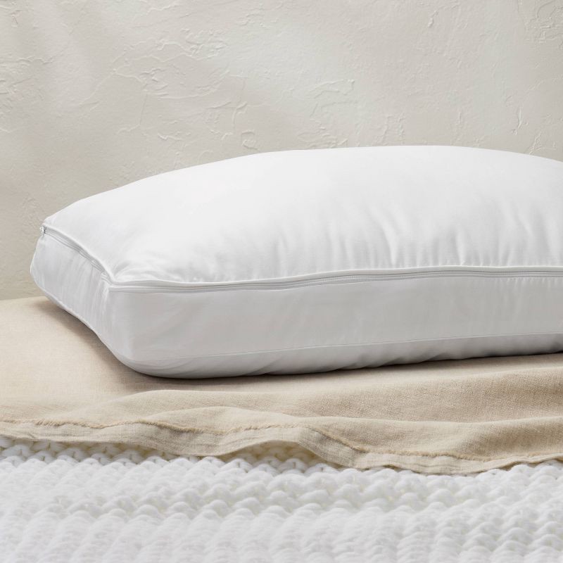 slide 3 of 10, Standard/Queen Soft Customizable Down Alternative Bed Pillow Outer Comfort Cover White - Casaluna™: Hypoallergenic, 300 Thread Count, 1 ct