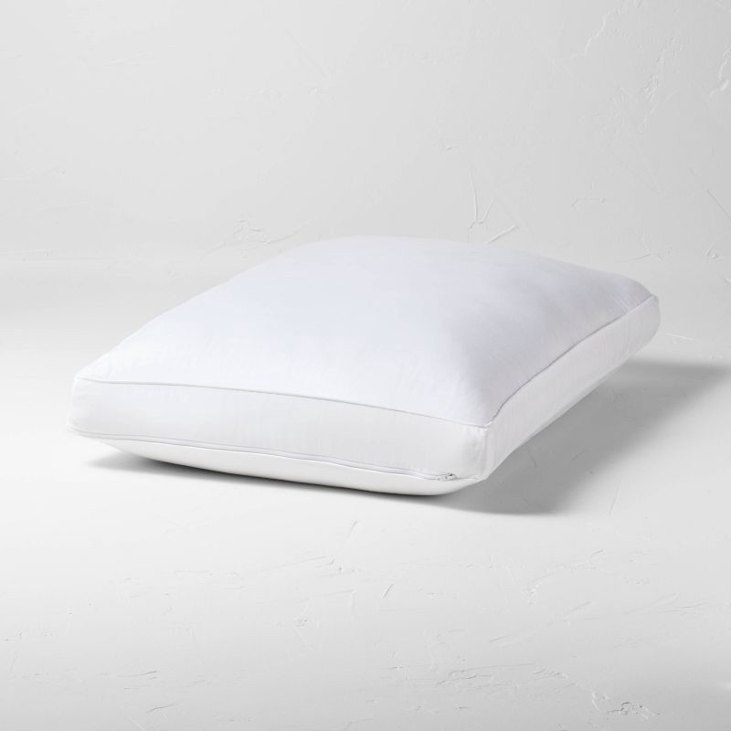 slide 3 of 6, Standard/Queen Soft Customizable Down Alternative Bed Pillow Outer Comfort Cover White - Casaluna™: Hypoallergenic, 300 Thread Count, 1 ct