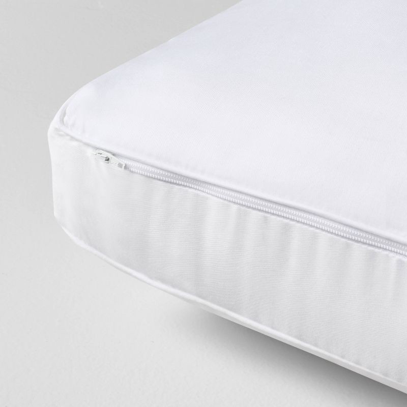 slide 4 of 6, Standard/Queen Soft Customizable Down Alternative Bed Pillow Outer Comfort Cover White - Casaluna™: Hypoallergenic, 300 Thread Count, 1 ct