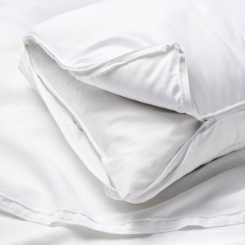 slide 5 of 10, Standard/Queen Soft Customizable Down Alternative Bed Pillow Outer Comfort Cover White - Casaluna™: Hypoallergenic, 300 Thread Count, 1 ct