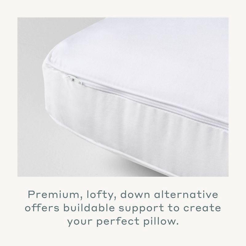 slide 8 of 10, Standard/Queen Soft Customizable Down Alternative Bed Pillow Outer Comfort Cover White - Casaluna™: Hypoallergenic, 300 Thread Count, 1 ct