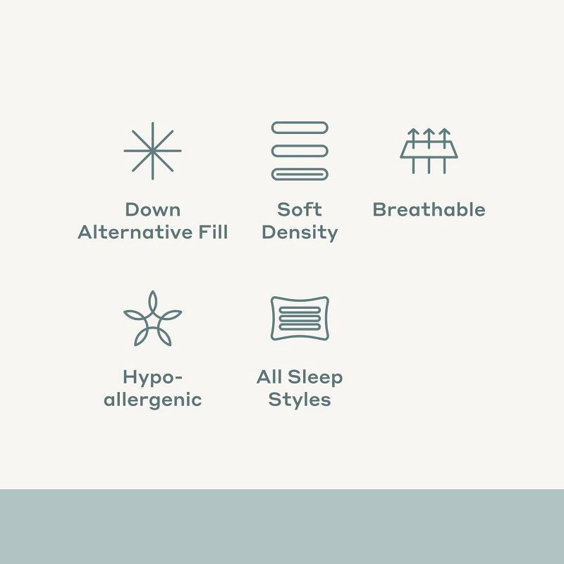 slide 9 of 10, Standard/Queen Soft Customizable Down Alternative Bed Pillow Outer Comfort Cover White - Casaluna™: Hypoallergenic, 300 Thread Count, 1 ct