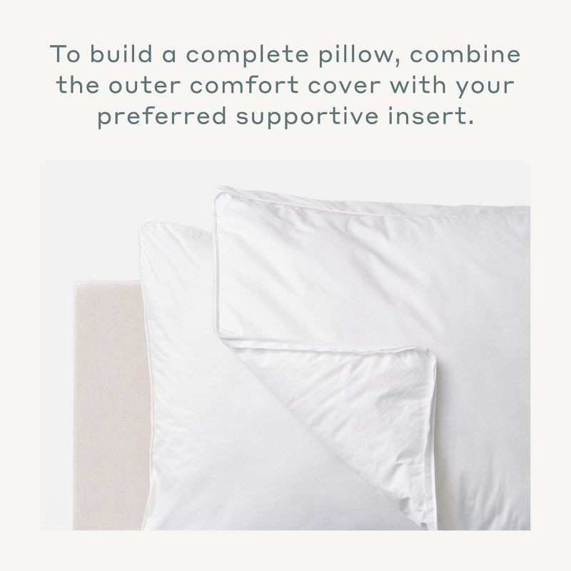 slide 10 of 10, Standard/Queen Soft Customizable Down Alternative Bed Pillow Outer Comfort Cover White - Casaluna™: Hypoallergenic, 300 Thread Count, 1 ct