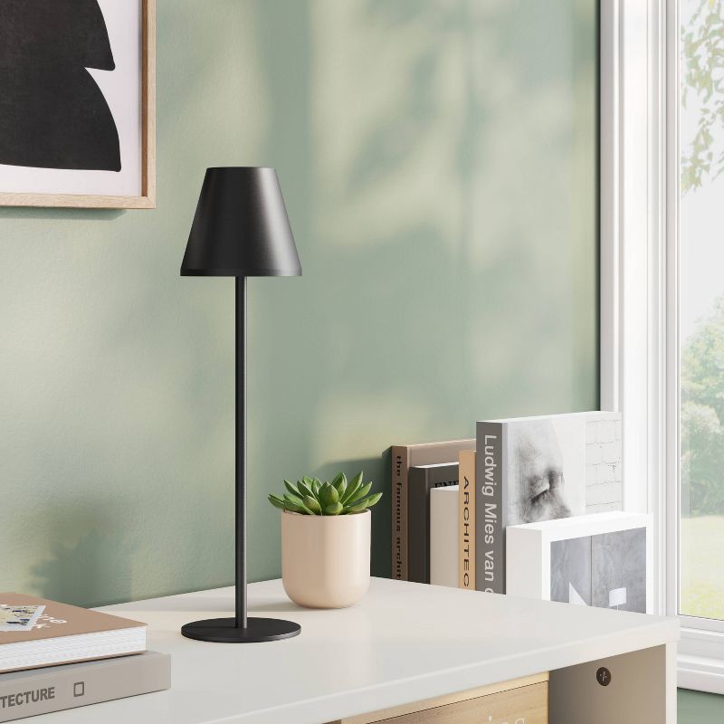 slide 3 of 4, 14" Rechargeable Cordless Table Lamp with Touch Control and 3 Brightness Levels Black - Room Essentials™, 1 ct