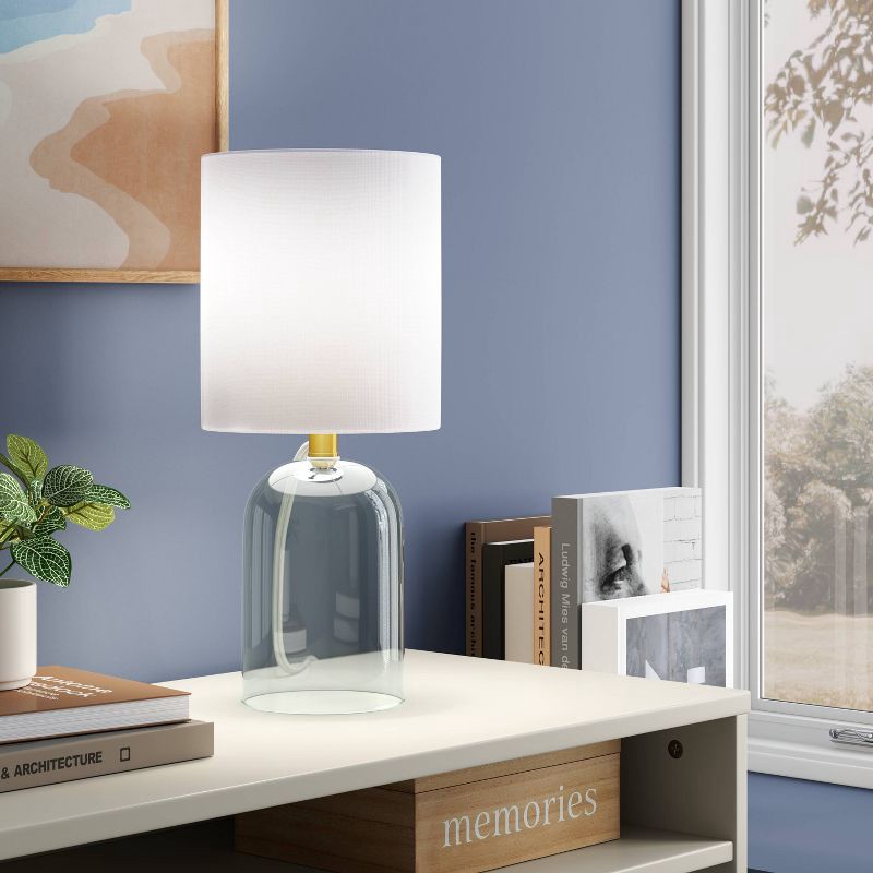 slide 1 of 4, Glass Table Lamp with Open Base - Room Essentials™: ETL Listed, No Assembly, Modern Desk & Bedside Lighting, 1 ct