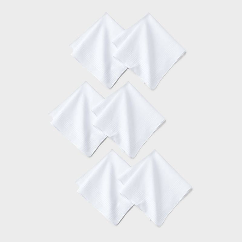 slide 1 of 2, Men's Hankies and Handkerchieves - Goodfellow & Co™ White: Cotton, Lightweight, Double-Stitched, 16"x16", 1 ct