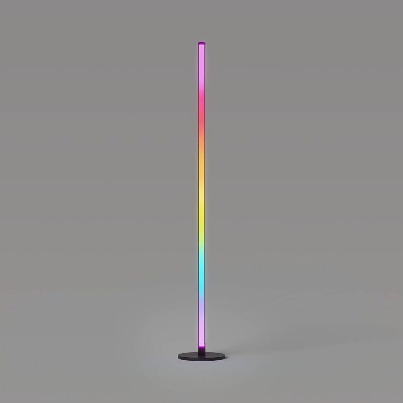 slide 2 of 6, Color Changing LED Floor Lamp with Remote Control Mood and Ambient Lighting Black - Room Essentials™, 1 ct