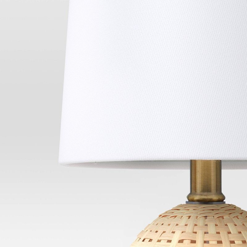 slide 4 of 4, Round Wicker Table Lamp Brown - Room Essentials™: ETL Listed, No Assembly, Modern Decor, 1 ct