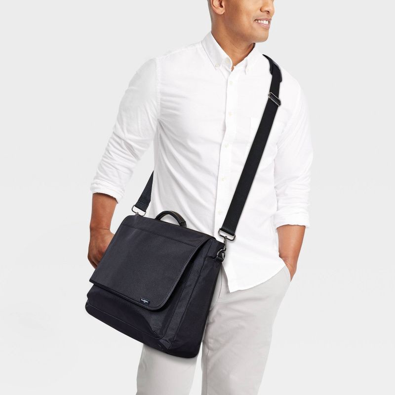 slide 2 of 6, Men's Messenger Bag - Goodfellow & Co™ Black, 1 ct