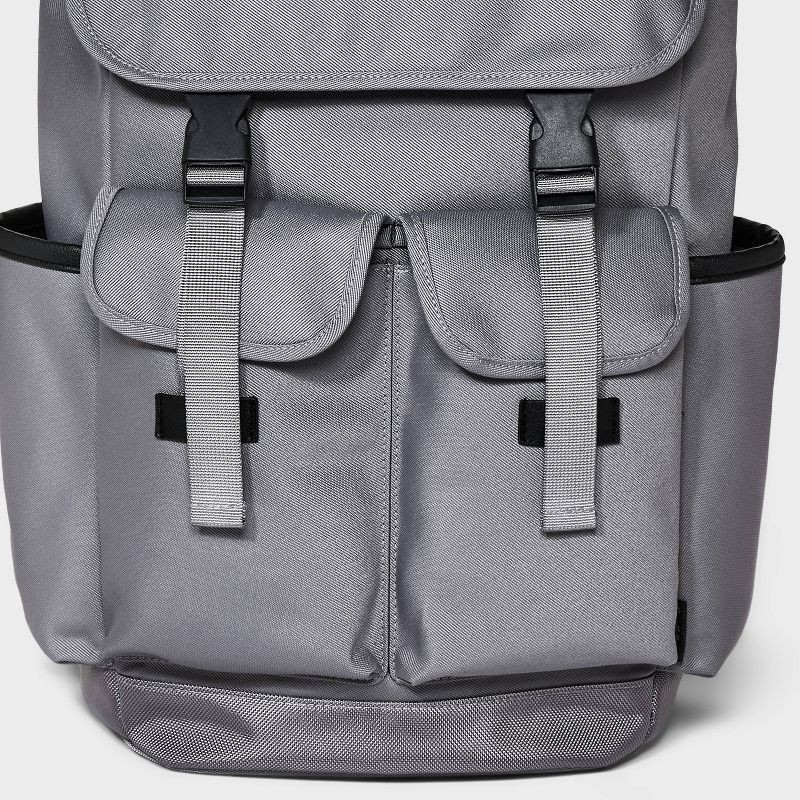 slide 5 of 5, Men's 18.5" Backpack with Buckles - Goodfellow & Co™ Gray, 1 ct