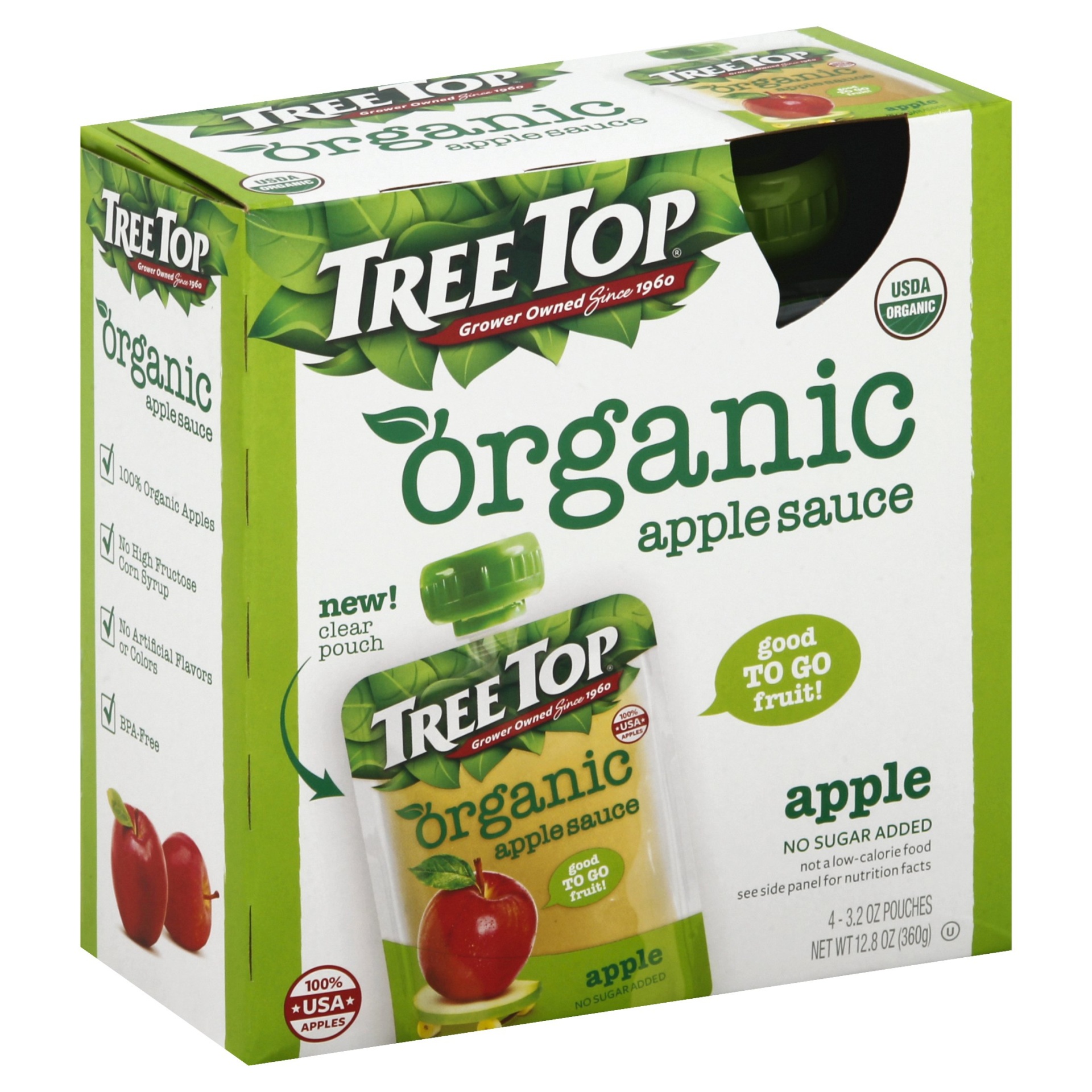 slide 1 of 1, Tree Top Organic Applesauce Pouches, 4 ct; 3.2 oz