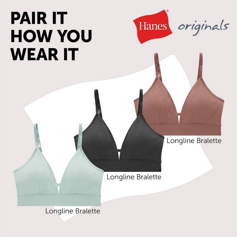 slide 5 of 5, Hanes Originals Women's 3pk SuperSoft Low-Rise Bikini Underwear - Black/Nude XL: Tagless, Breathable Knit Fabric, Machine Washable, 3 ct