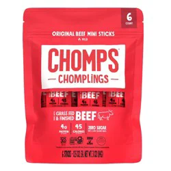 Chomps Snack Sticks Chomps Chomplings Original Beef Mini Sticks - 3oz/6ct