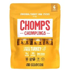 Chomps Snack Sticks Chomps Chomplings Original Turkey Mini Sticks - 3oz/6ct
