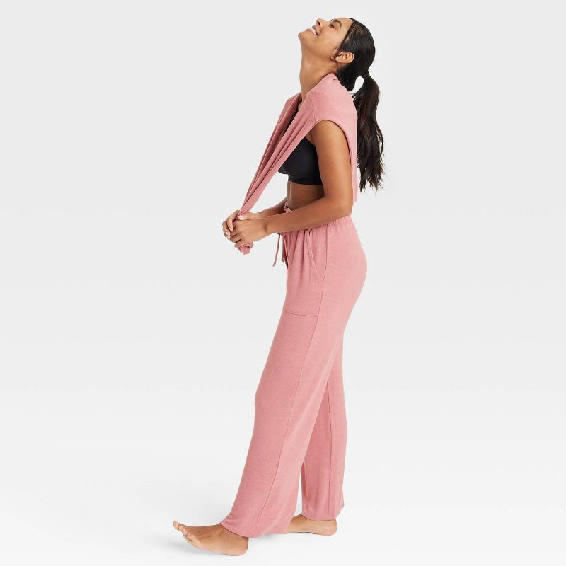 Women's Perfectly Cozy Wide Leg Lounge Pants - Stars Above Pink M 1 ct