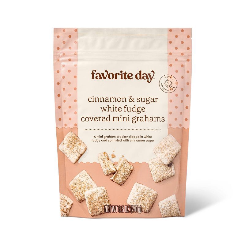 slide 1 of 2, Cinnamon & Sugar White Fudge Covered Mini Grahams - 8.5oz - Favorite Day™, 8.5 oz