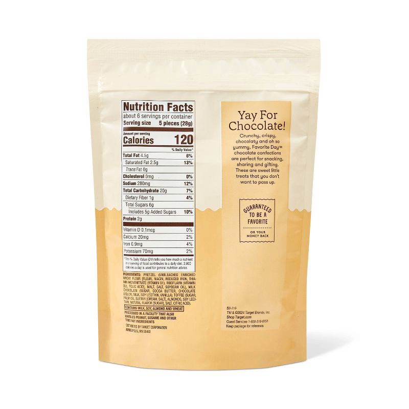 slide 2 of 3, Milk Chocolate and Toffee Covered Mini Pretzels - 6oz - Favorite Day™, 6 oz