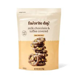 Milk Chocolate and Toffee Covered Mini Pretzels - 6oz - Favorite Day™