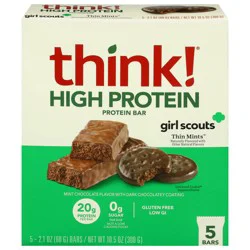 think! High Protein Thin Mints Protein Bar 5 - 2.1 oz Bars