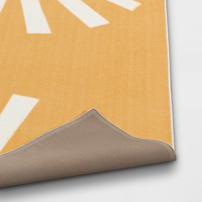 slide 4 of 4, 4'x5'6" Washable Hello Sunshine Printed Area Rug Yellow - Room Essentials™, 1 ct