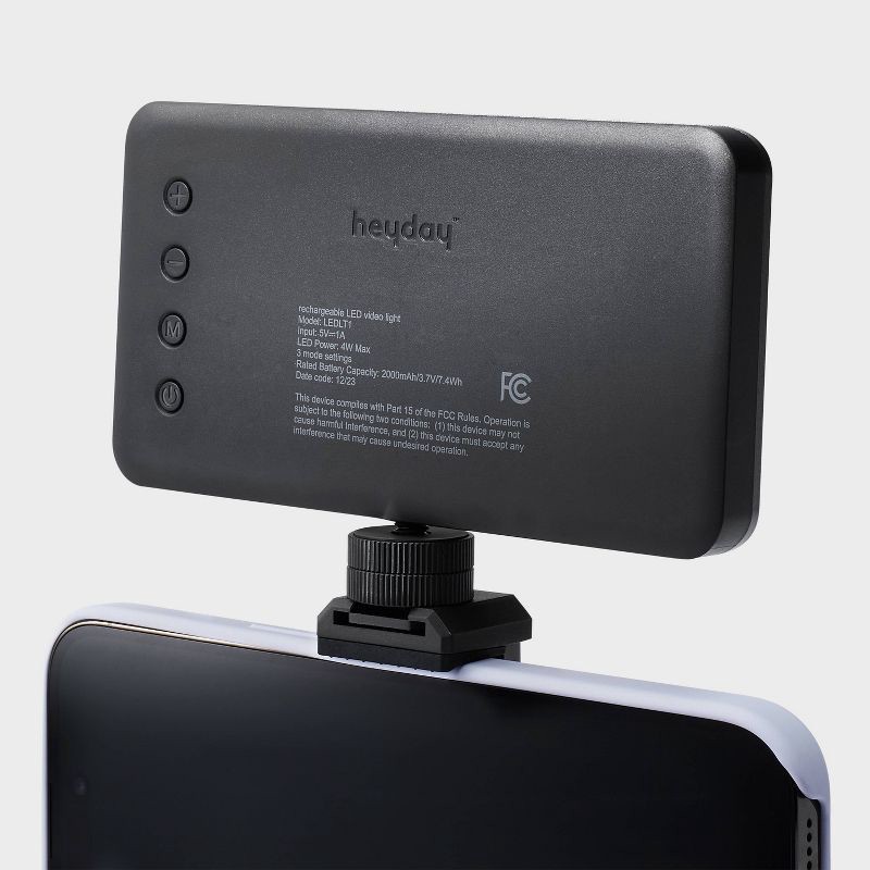 slide 5 of 5, LED Camera Lighting Accessory with Battery Light and Phone Mount - heyday™ Black: Camera Lighting Accessory, 1 ct
