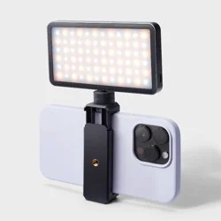 LED Camera Lighting Accessory with Battery Light and Phone Mount - heyday™ Black: Camera Lighting Accessory