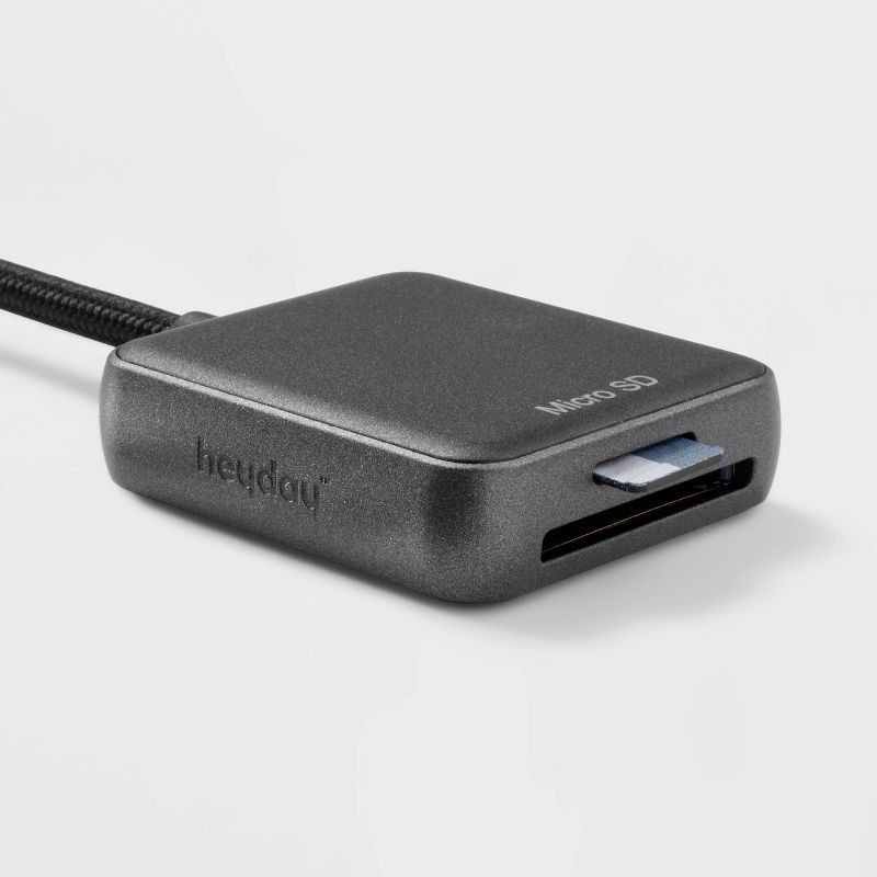 slide 2 of 3, 90MB/s Card Reader - heyday™ Black: USB & USB-C Connectivity, 1 ct