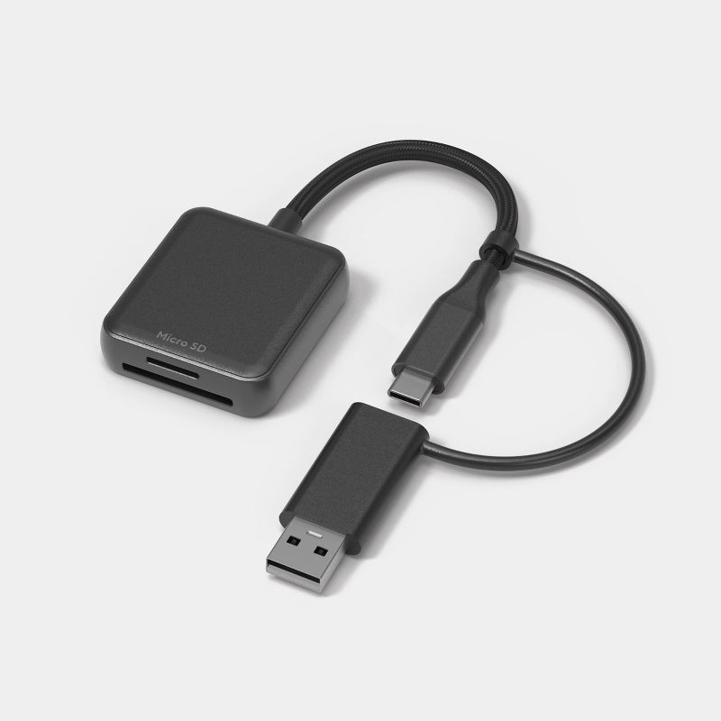 slide 1 of 4, 90MB/s Card Reader - heyday™ Black: USB & USB-C Connectivity, 1 ct