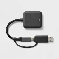 90MB/s Card Reader - heyday™ Black: USB & USB-C Connectivity