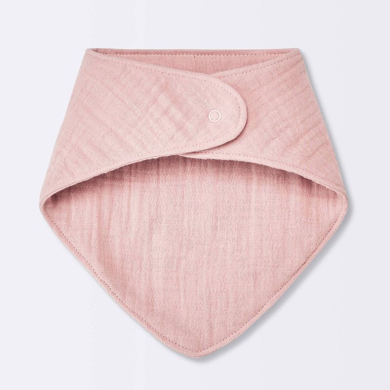 slide 2 of 4, Baby 3pk Muslin Bandana Bib - Cloud Island™ Pink: Cotton Snap Closure, 0-12 Months, 3 ct