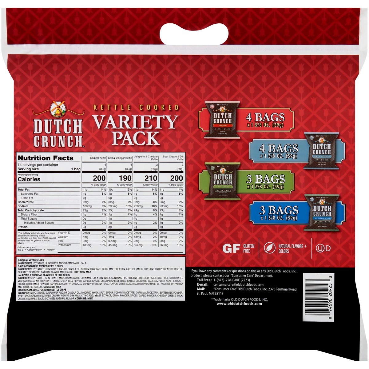 slide 3 of 7, Old Dutch Dutch Crunch Variety Pack, 19.25 oz