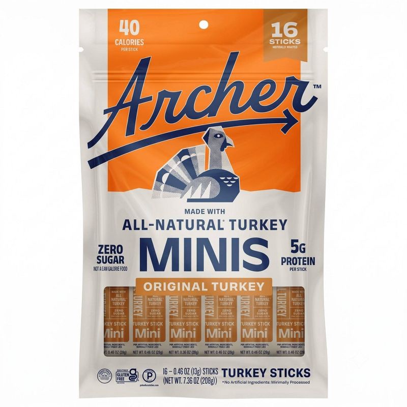 slide 1 of 4, Archer Jerky Turkey Mini Sticks - 7.36oz/16ct, 7.36 oz, 16 ct