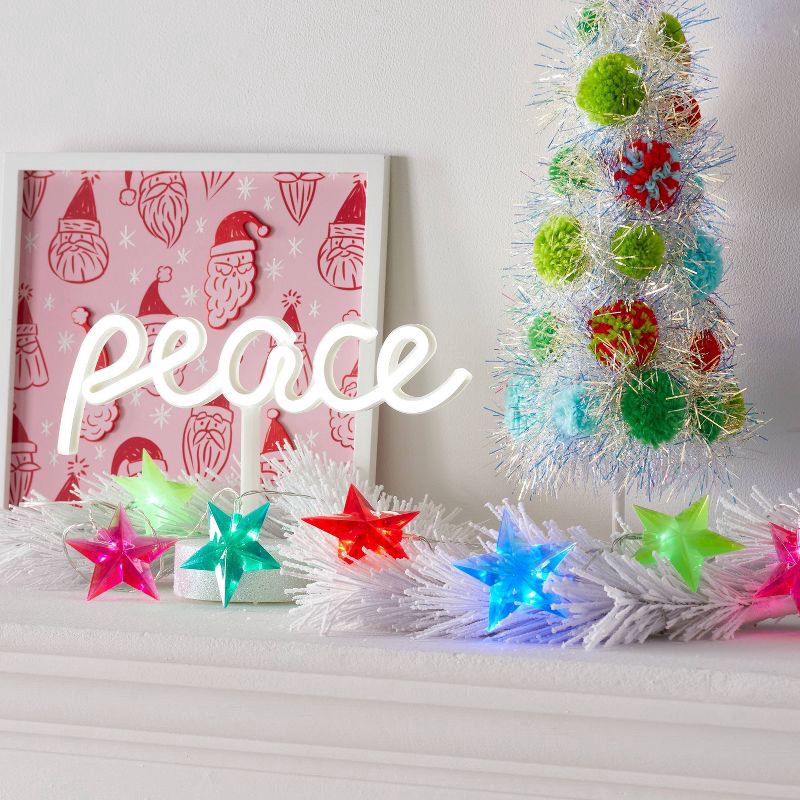 slide 2 of 5, 10ct LED Dewdrop Star Christmas Indoor Outdoor Novelty String Lights Multicolor with Clear Wire - Wondershop™, 10 ct