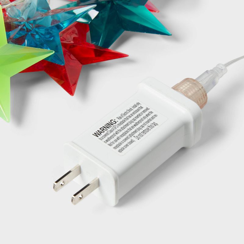 slide 4 of 5, 10ct LED Dewdrop Star Christmas Indoor Outdoor Novelty String Lights Multicolor with Clear Wire - Wondershop™, 10 ct