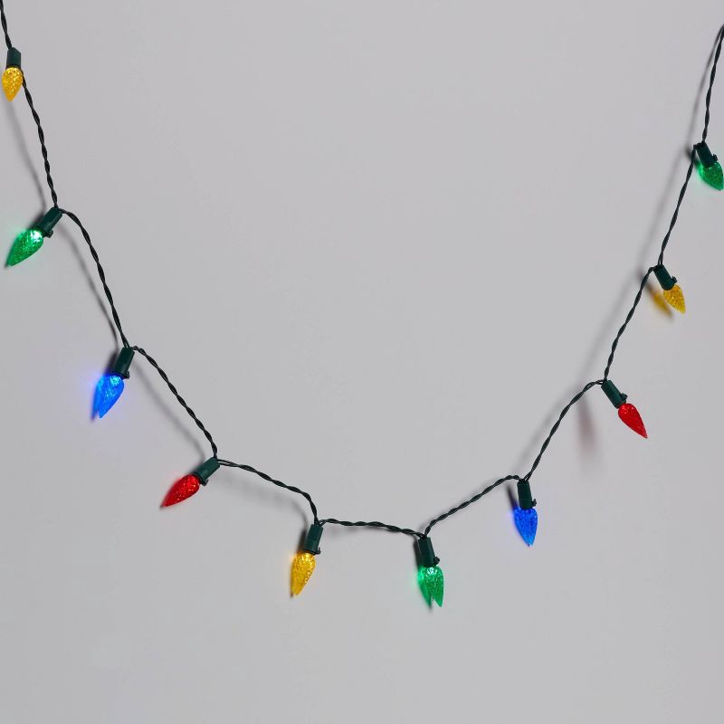 slide 1 of 5, 50ct Solar LED Faceted Christmas Indoor Outdoor String Lights Multicolor with Green Wire - Wondershop™, 50 ct